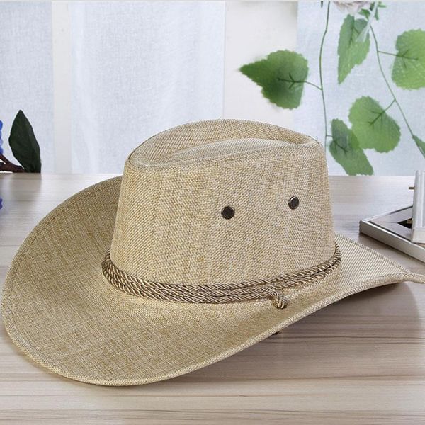 cloches western cowboy hats men sun visor cap women travel performance 4 colors hat, Blue;gray
cloches western cowboy hats men sun visor cap women travel performance 4 colors hat, Blue;gray