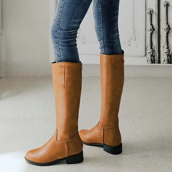 boots ladies high calf quality pu riding simple versatile women's shoes back zipper short plush warm low heel, Black
boots ladies high calf quality pu riding simple versatile women's shoes back zipper short plush warm low heel, Black