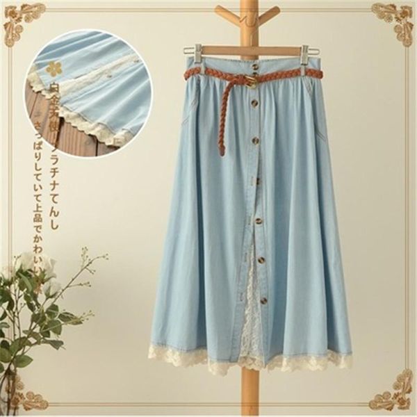 skirts skirt women denim lace splice elastic waist female with belt casual sweet single breasted knee-length jeans rm50080, Black
skirts skirt women denim lace splice elastic waist female with belt casual sweet single breasted knee-length jeans rm50080, Black