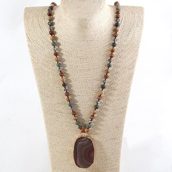 pendant necklaces rh fashion boho beaded necklace natural stone bohemai beads knotted agt stones for women gift dropship, Silver
pendant necklaces rh fashion boho beaded necklace natural stone bohemai beads knotted agt stones for women gift dropship, Silver