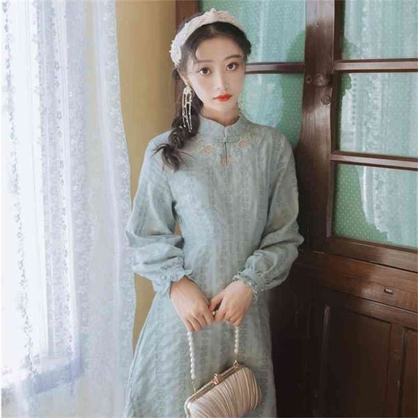 spring improved cheongsam female vestidos chiffon and mesh embroidery women mid-calf dress elegant full sleeve 210603, Black;gray
spring improved cheongsam female vestidos chiffon and mesh embroidery women mid-calf dress elegant full sleeve 210603, Black;gray