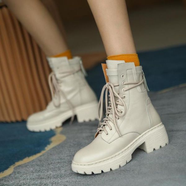 boots ankle stylish genuine leather comfortable round toe square heel ladies shoes lace-up decoration autumn women, Black
boots ankle stylish genuine leather comfortable round toe square heel ladies shoes lace-up decoration autumn women, Black