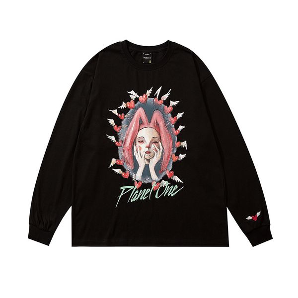 high street printed rabbit girl long sleeve round neck pullover for boys and teenagers sports leisure large size thin sweater, Black
high street printed rabbit girl long sleeve round neck pullover for boys and teenagers sports leisure large size thin sweater, Black