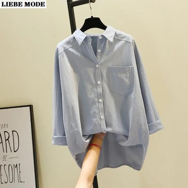 women's blouses & shirts female white blue pink yellow cotton blouse shirt women long sleeve front pocket ladies korean loose chemise
women's blouses & shirts female white blue pink yellow cotton blouse shirt women long sleeve front pocket ladies korean loose chemise