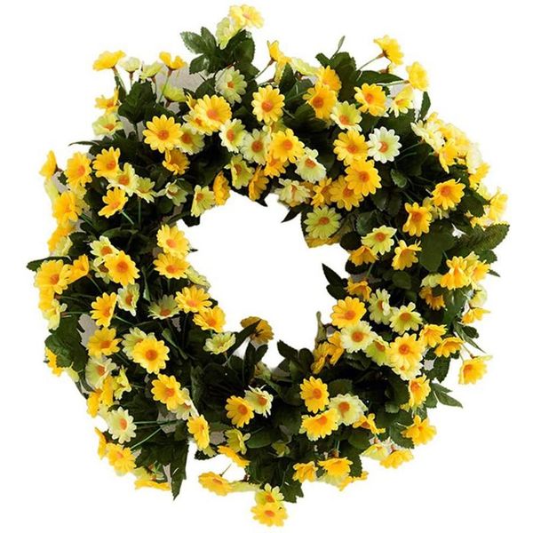decorative flowers & wreaths artificial yellow daisy spring wreath green leaves wedding decoration home
decorative flowers & wreaths artificial yellow daisy spring wreath green leaves wedding decoration home