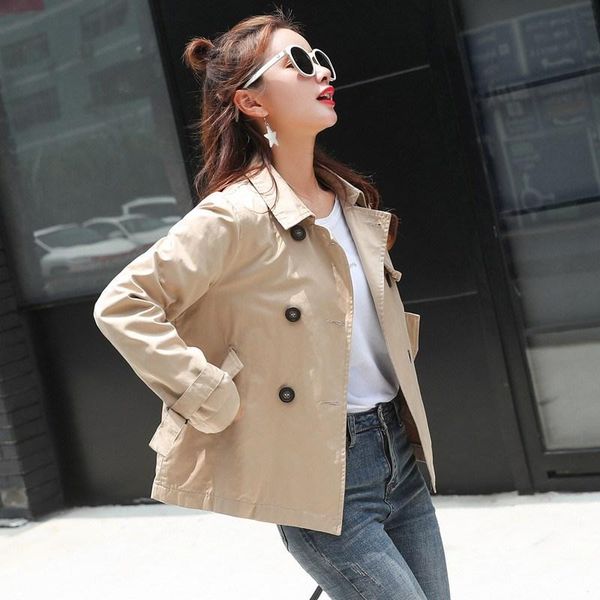 women's trench coats nice autumn women loose coat casual turn-down collar short female double breasted solid outerwear, Tan;black
women's trench coats nice autumn women loose coat casual turn-down collar short female double breasted solid outerwear, Tan;black