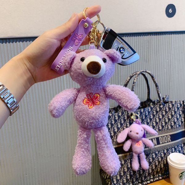 explosive net red purple bear rabbit plush doll car key chain personality female bag key chain ring pendant, Silver
explosive net red purple bear rabbit plush doll car key chain personality female bag key chain ring pendant, Silver