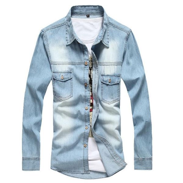 men's casual shirts 2021 spring and autumn long-sleeved denim shirt jacket wash water slim thin light color mens, White;black
men's casual shirts 2021 spring and autumn long-sleeved denim shirt jacket wash water slim thin light color mens, White;black