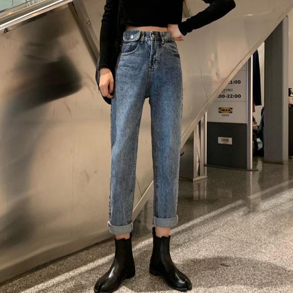 women's jeans spring 2021 korean version loose and thin retro daddy pants versatile straight high waist women, Blue
women's jeans spring 2021 korean version loose and thin retro daddy pants versatile straight high waist women, Blue