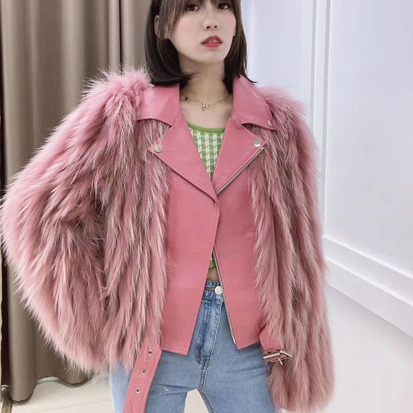 women's fur & faux 2021 winter real coat women genuine sheepskin leather jackets for female natural raccoon outwear lady fashion clothi, Black
women's fur & faux 2021 winter real coat women genuine sheepskin leather jackets for female natural raccoon outwear lady fashion clothi, Black
