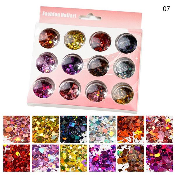 nail glitter (12 jars 1set) laser color/holo sequins flake for decoration hexagon/square/ rhombus.. mixed irregular manicure set, Silver;gold
nail glitter (12 jars 1set) laser color/holo sequins flake for decoration hexagon/square/ rhombus.. mixed irregular manicure set, Silver;gold