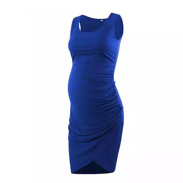 maternity dresses summer tank pure color round neck lift hip irregular sleeveless ruched dress for pregnant women, White
maternity dresses summer tank pure color round neck lift hip irregular sleeveless ruched dress for pregnant women, White