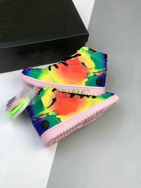 1 high og j balvin x shoes multi-color rainbow tie dye flying mens womens designer sneakers sports trainers, White;red
1 high og j balvin x shoes multi-color rainbow tie dye flying mens womens designer sneakers sports trainers, White;red