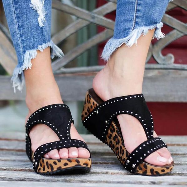 slippers leopard rivet women summer beach office lady casual shoes rome platform outdoor med heel wedges slipper mujer slides, Black
slippers leopard rivet women summer beach office lady casual shoes rome platform outdoor med heel wedges slipper mujer slides, Black