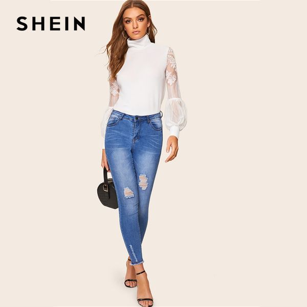 shein women high neck lace lantern sleeve fashion mesh blouse womens long sleeve pattern printing ladies, White
shein women high neck lace lantern sleeve fashion mesh blouse womens long sleeve pattern printing ladies, White