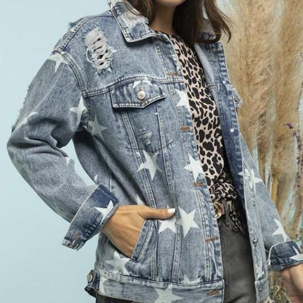 women's jackets spring and autumn female clothing denim jacket for women fashion ripped star jeans coat, Black;brown
women's jackets spring and autumn female clothing denim jacket for women fashion ripped star jeans coat, Black;brown
