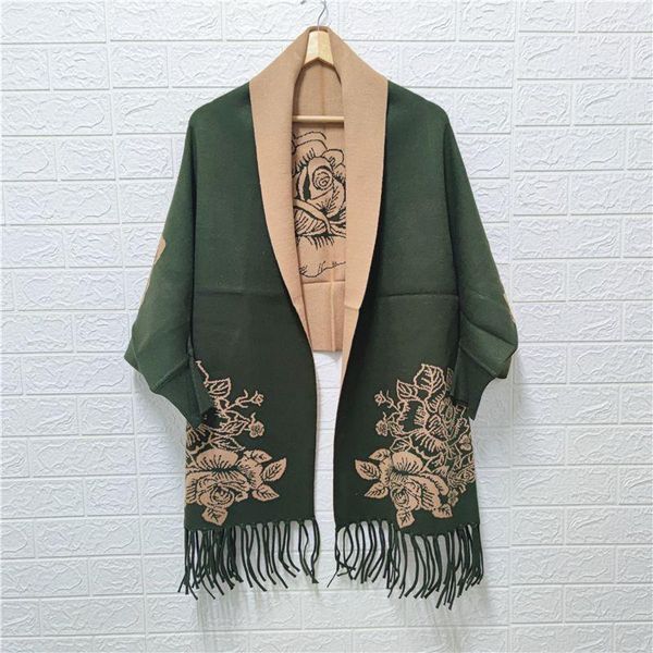scarves ladies autumn winter imitation cashmere fringed shawl coat pashmina female versatile warm cloak with sleeves cape scarf, Blue;gray
scarves ladies autumn winter imitation cashmere fringed shawl coat pashmina female versatile warm cloak with sleeves cape scarf, Blue;gray