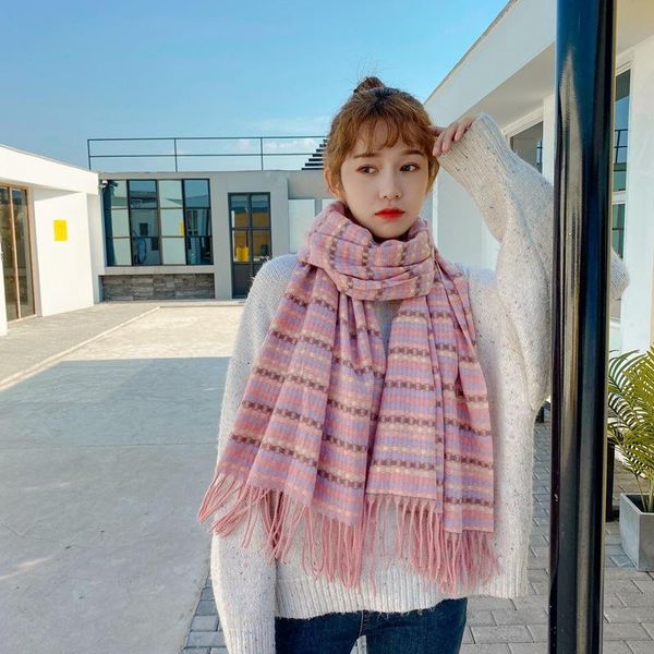 scarves autumn and winter cashmere scarf women's korean color lattice tassel long shawl thickened warm neck, Blue;gray
scarves autumn and winter cashmere scarf women's korean color lattice tassel long shawl thickened warm neck, Blue;gray