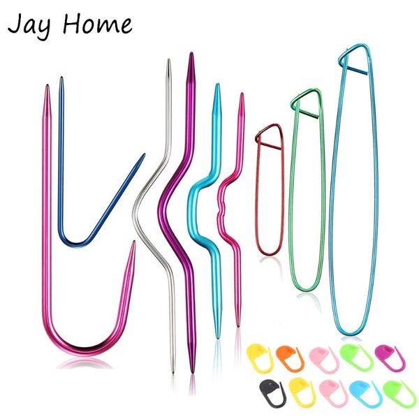 9pcs knitting needles cable stitch holder aluminum safety pins brooch weaving yarn needles & 10pcs stitch markers sewing tools, Black
9pcs knitting needles cable stitch holder aluminum safety pins brooch weaving yarn needles & 10pcs stitch markers sewing tools, Black