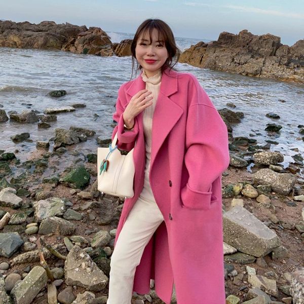 women's wool & blends red coat 2021 french spring gentle atmosphere rose pink medium length tweed women, Black
women's wool & blends red coat 2021 french spring gentle atmosphere rose pink medium length tweed women, Black