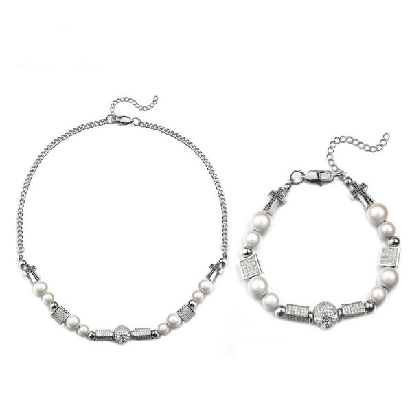 chains fashion crystal skull necklace trendy hip hop stainless steel all-match bead chain, Silver
chains fashion crystal skull necklace trendy hip hop stainless steel all-match bead chain, Silver