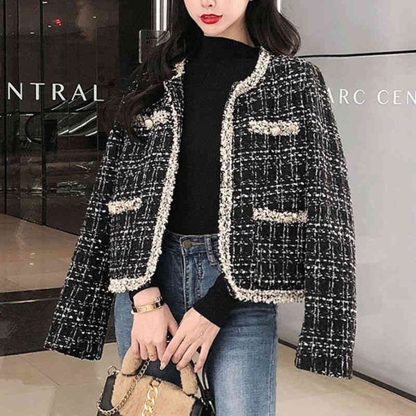 designer[good new coat women's fashion autumn small fragrance coarse tweed long sleeve short, Black
designer[good new coat women's fashion autumn small fragrance coarse tweed long sleeve short, Black