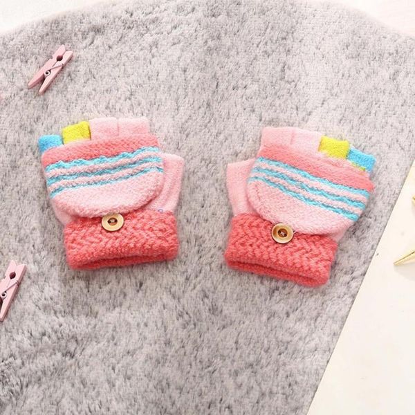 children's mittens 1 pair kids gloves stylish knitting all match fingerless knitted student, White
children's mittens 1 pair kids gloves stylish knitting all match fingerless knitted student, White