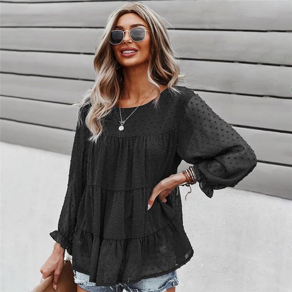 women's blouses & shirts long sleeve solid o-neck t-shirt spring autumn small fur ball casual loose splicing office ladies tees, White
women's blouses & shirts long sleeve solid o-neck t-shirt spring autumn small fur ball casual loose splicing office ladies tees, White