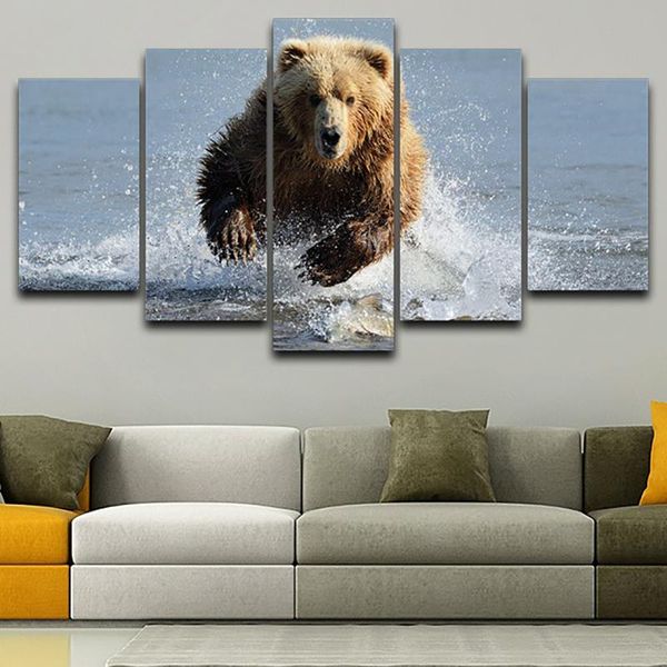 hd printed canvas poster home decor 5 panel grizzly bear running river framed wall art painting living room modular pictures
hd printed canvas poster home decor 5 panel grizzly bear running river framed wall art painting living room modular pictures