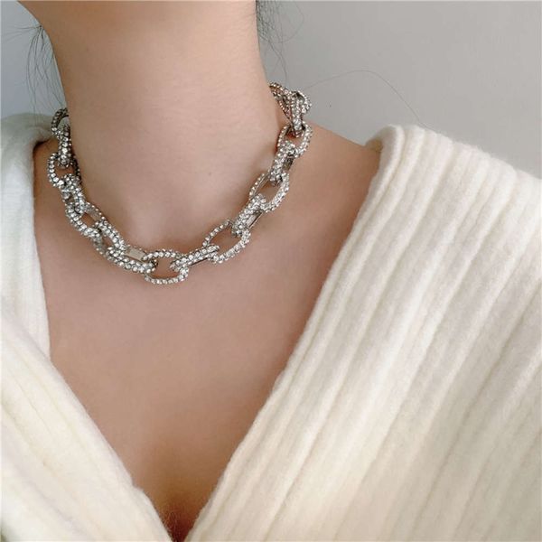 hbp fashion nightclub hip hop diamond clavicle necklace luxury neck net red zircon cuban wide side thick sweater chain, Silver
hbp fashion nightclub hip hop diamond clavicle necklace luxury neck net red zircon cuban wide side thick sweater chain, Silver
