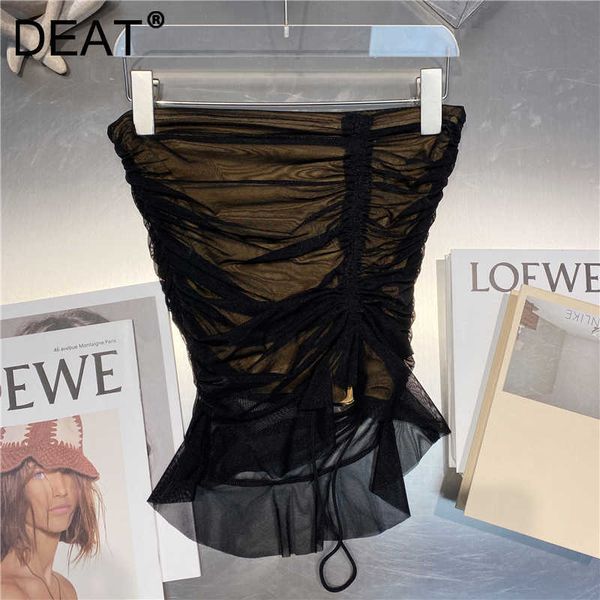 deat summer fashion women clothes brest mesh spliced pleated asymmetrical short high waist ws71401l 210709, White
deat summer fashion women clothes brest mesh spliced pleated asymmetrical short high waist ws71401l 210709, White