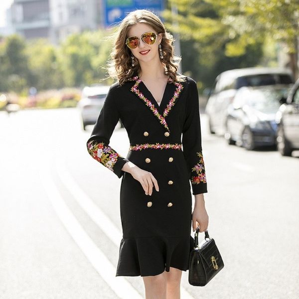 2021 new superior quality spring of the vintage lady's office europe embroidered fishtail dress autumn flower dresses s05e, Black;gray
2021 new superior quality spring of the vintage lady's office europe embroidered fishtail dress autumn flower dresses s05e, Black;gray