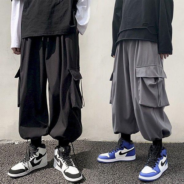men's pants men casual cargo solid pockets ankle-length elastic waist fashion streetwear all-match korean style simple chic loose goth, Black
men's pants men casual cargo solid pockets ankle-length elastic waist fashion streetwear all-match korean style simple chic loose goth, Black