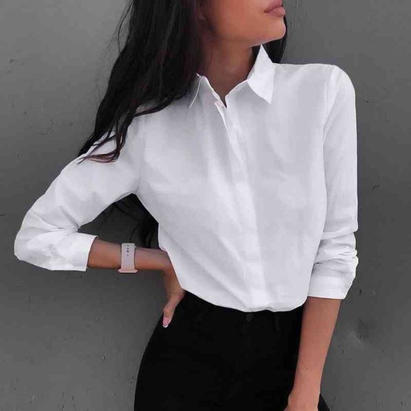 women's blouses & shirts camisa feminina manga comprida gola virada ol, blusa casual folgada jwv7, White
women's blouses & shirts camisa feminina manga comprida gola virada ol, blusa casual folgada jwv7, White
