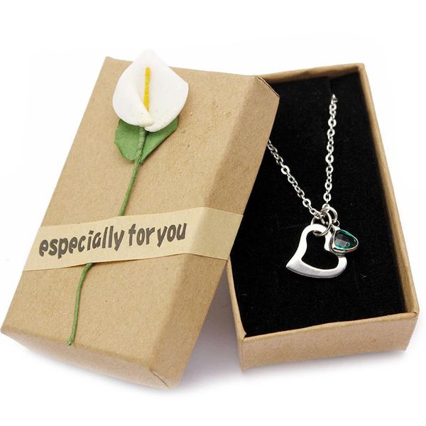 pendant necklaces stainless steel birthstone necklace with box hollow heart crystal girlfriend friends gift jewelry, Silver
pendant necklaces stainless steel birthstone necklace with box hollow heart crystal girlfriend friends gift jewelry, Silver