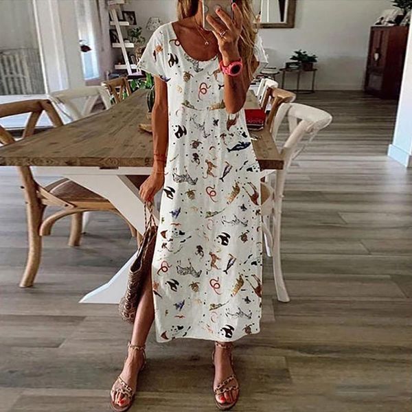casual dresses summer women loose vintage dress print plus size short sleeve o neck midi for clothing vestido 2021, Black;gray
casual dresses summer women loose vintage dress print plus size short sleeve o neck midi for clothing vestido 2021, Black;gray