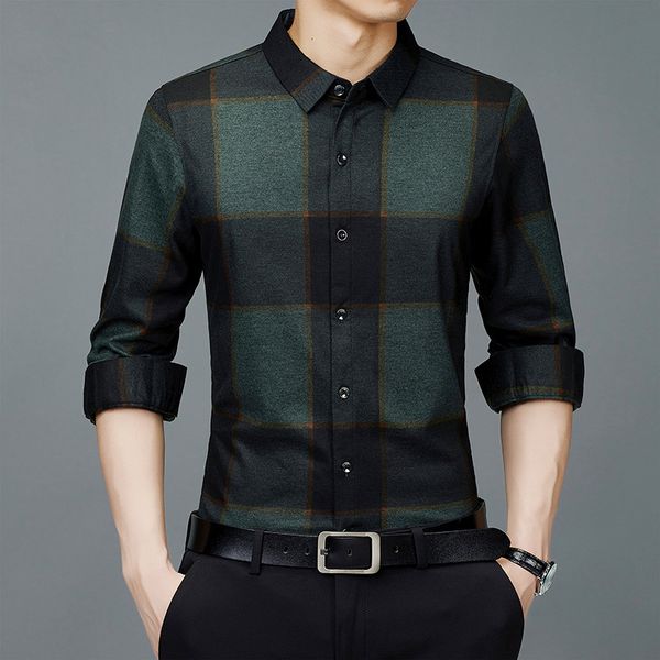 spring autumn lapel long sleeve men's korean casual plaid shirt middle-aged and young men's fashion, Black
spring autumn lapel long sleeve men's korean casual plaid shirt middle-aged and young men's fashion, Black