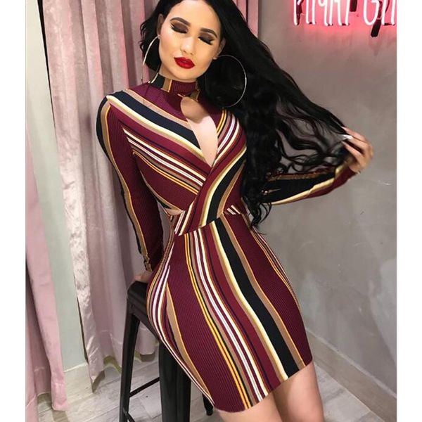 women stripe o-neck long sleeve bodycon evening party backless short mini dress mix color striped dress, Black;gray
women stripe o-neck long sleeve bodycon evening party backless short mini dress mix color striped dress, Black;gray