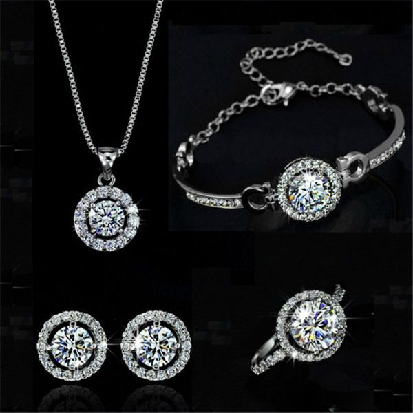 earrings & necklace simple crystal jewelry set charm gold silver color stud earring for women cute ring bracelet chain bride
earrings & necklace simple crystal jewelry set charm gold silver color stud earring for women cute ring bracelet chain bride
