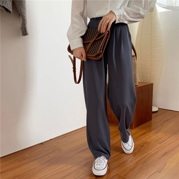 2021 new chic straight flat loose high waist solid simple office ladies casual large size suit full length trouser bqxk, Black;white
2021 new chic straight flat loose high waist solid simple office ladies casual large size suit full length trouser bqxk, Black;white