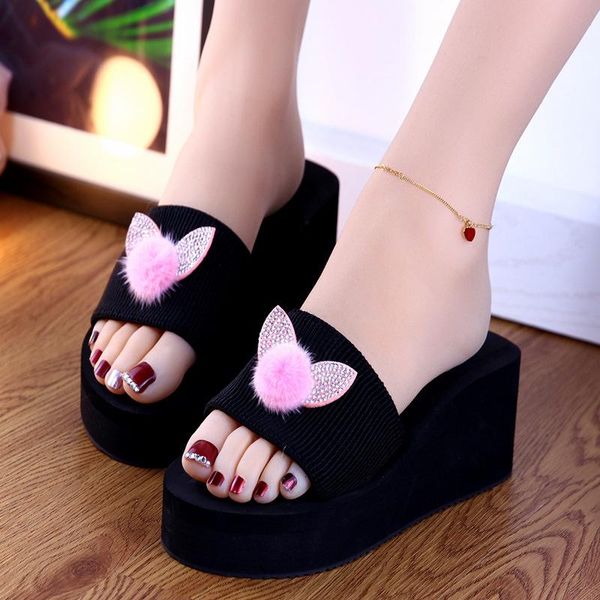 slippers 2021 summer women 6cm high heels fashion non-slip wedges ladies modern slides outside pumps female beach shoes, Black
slippers 2021 summer women 6cm high heels fashion non-slip wedges ladies modern slides outside pumps female beach shoes, Black