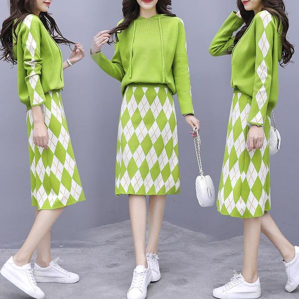two piece dress fashion women's avocado green knitted suit female spring loose hooded sweater skirt ladies two-piece autumn wild, White
two piece dress fashion women's avocado green knitted suit female spring loose hooded sweater skirt ladies two-piece autumn wild, White