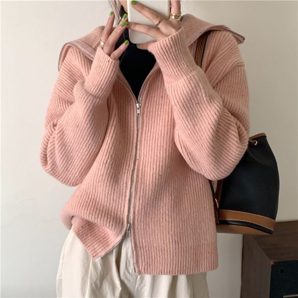 women's sweaters female cardigan with long sleeve zipper, woman's coat knitting open e7vc, White;black
women's sweaters female cardigan with long sleeve zipper, woman's coat knitting open e7vc, White;black