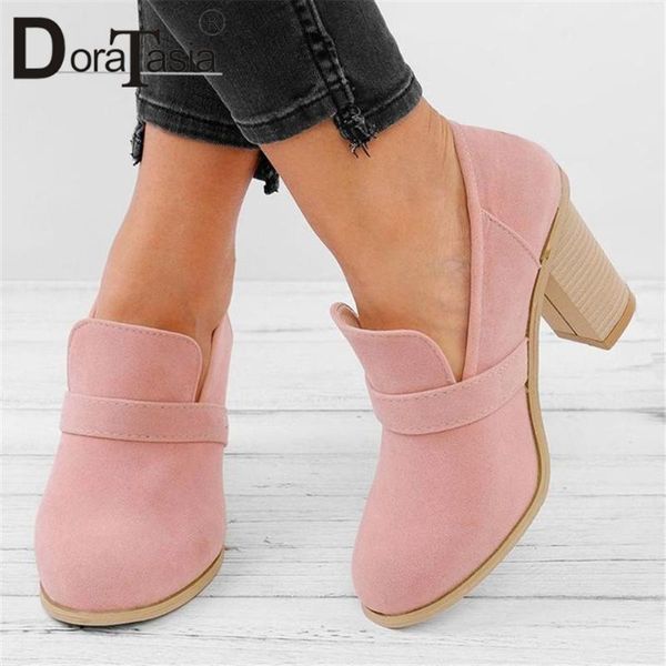 dress shoes doratasia solid autumn elegant flock pumps 2021 high chunky heels women slip-on office woman, Black
dress shoes doratasia solid autumn elegant flock pumps 2021 high chunky heels women slip-on office woman, Black