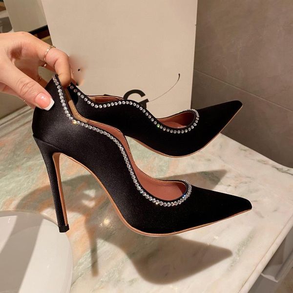 dress shoes women's 2021 goddess pointed diamond thin heel super beautiful single shoe shallow mouth silk grey cool crystal, Black
dress shoes women's 2021 goddess pointed diamond thin heel super beautiful single shoe shallow mouth silk grey cool crystal, Black