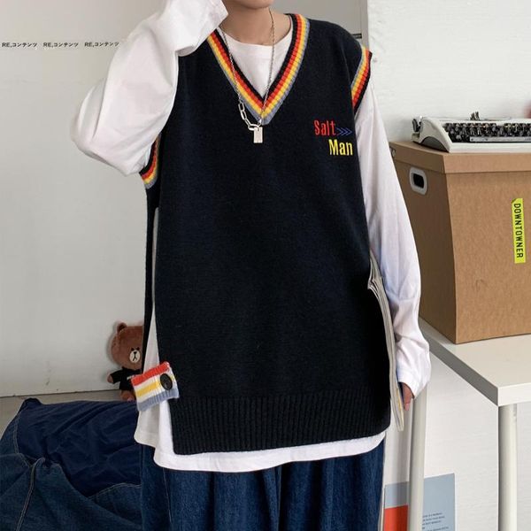 men's vests sweaters vest mens v neck pullovers men loose fit jumpers knitwear sleeveless winter korean casual clothes, Black;white
men's vests sweaters vest mens v neck pullovers men loose fit jumpers knitwear sleeveless winter korean casual clothes, Black;white