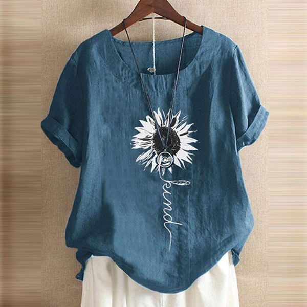 women's blouses & shirts fashion women and blouse sunflower print casual short sleeve o-neck plus size vintage femme 2021 chemise, White
women's blouses & shirts fashion women and blouse sunflower print casual short sleeve o-neck plus size vintage femme 2021 chemise, White