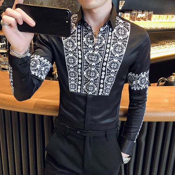 2021 retro men's thin casual fit dress formal shirts chemise long sleeve streetwear social blouse for hombre r4nh, White;black
2021 retro men's thin casual fit dress formal shirts chemise long sleeve streetwear social blouse for hombre r4nh, White;black