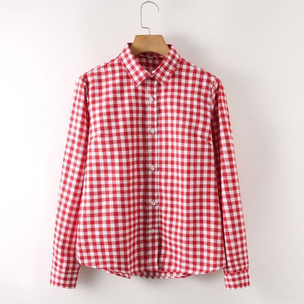women's blouses & shirts autumn 2021 women plaid long sleeve slim casual korean blouse plus size fashion streetwear clothes ladies, White
women's blouses & shirts autumn 2021 women plaid long sleeve slim casual korean blouse plus size fashion streetwear clothes ladies, White