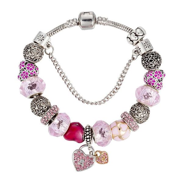 charm bracelets heart pendant fashion noble elegant & bangles with pink chamilia/crystal/glass beads women pand bracelet, Golden;silver
charm bracelets heart pendant fashion noble elegant & bangles with pink chamilia/crystal/glass beads women pand bracelet, Golden;silver